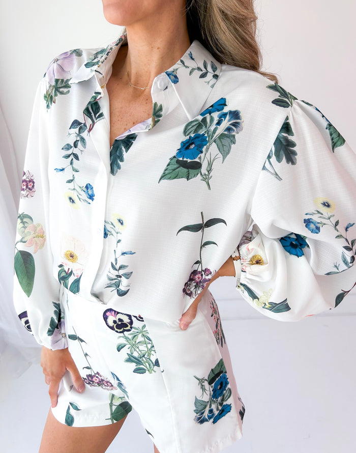 Garden Bliss Floral Button Up Top