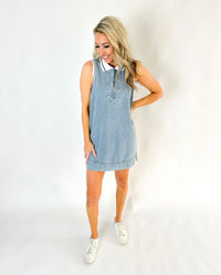 Ashland White Collared Denim Dress