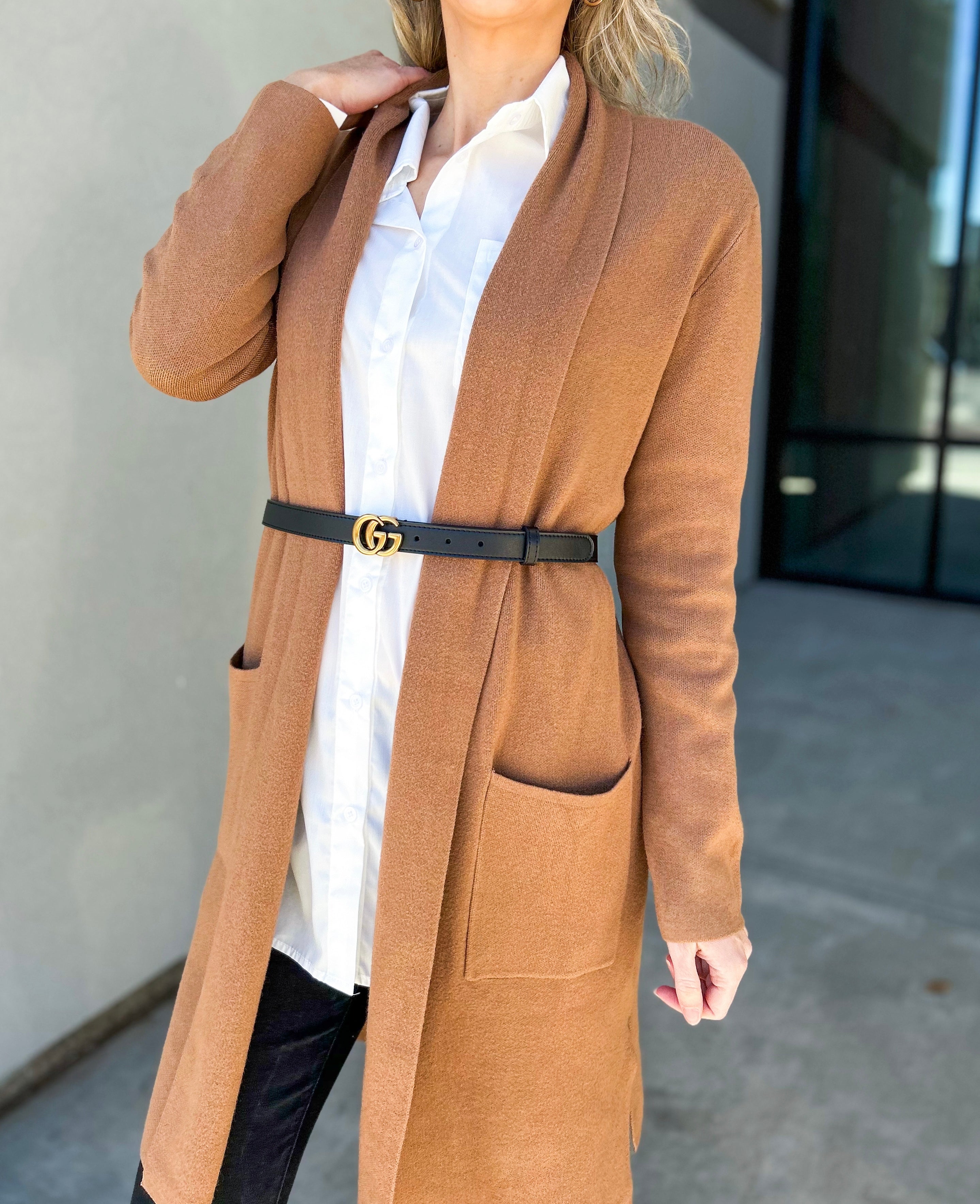 Camel hot sale long cardigan