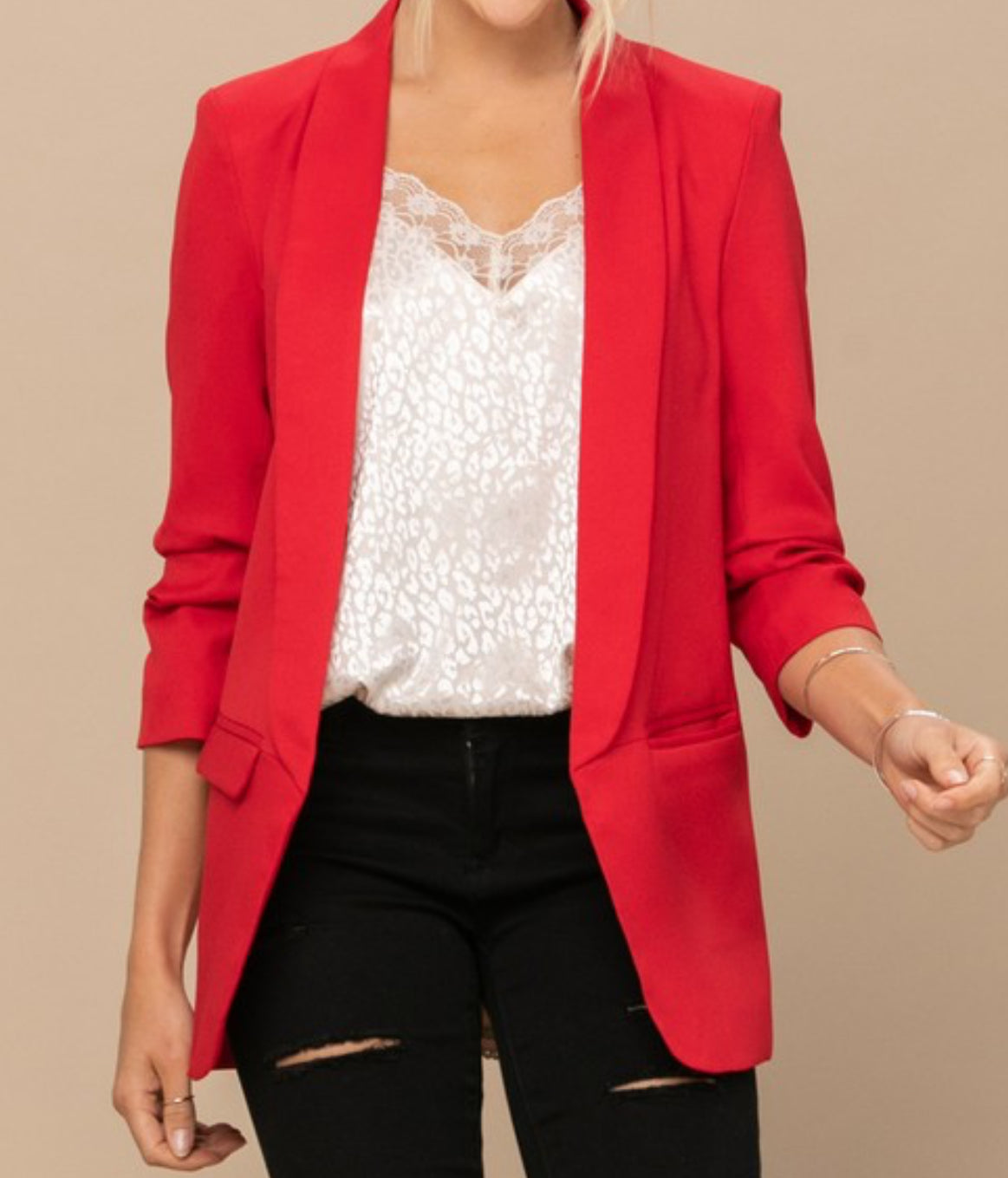 Bonny Boyfriend Blazer (Red)