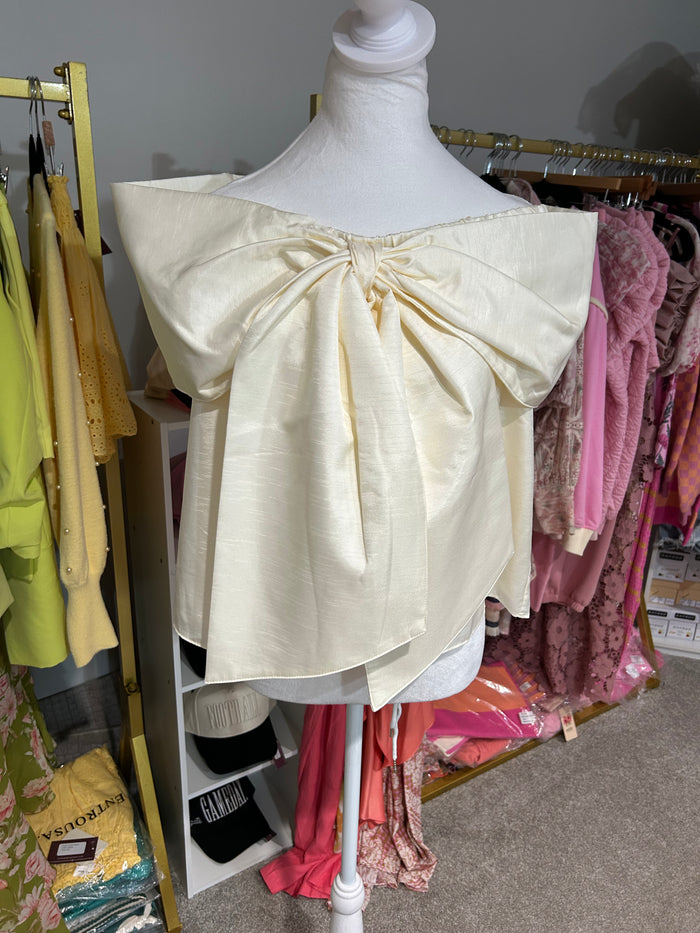 Jovey Big Bow Off The Shoulder Top