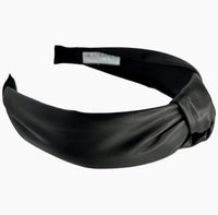 Quinn Faux Leather Headband (Black)