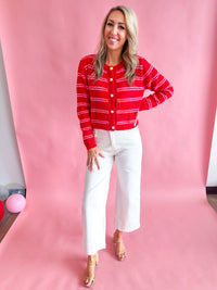 Kiana Striped Button Up Cardigan