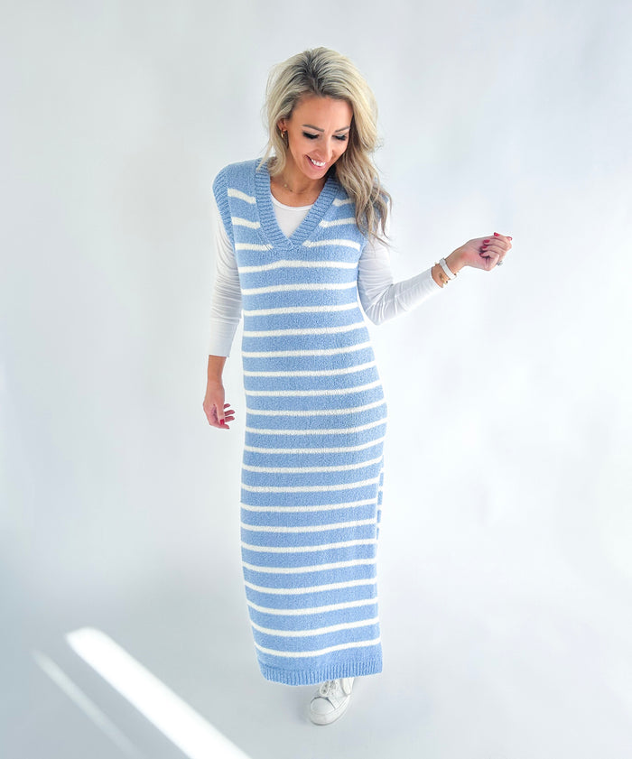 Tova Striped Sweater Midi Dress