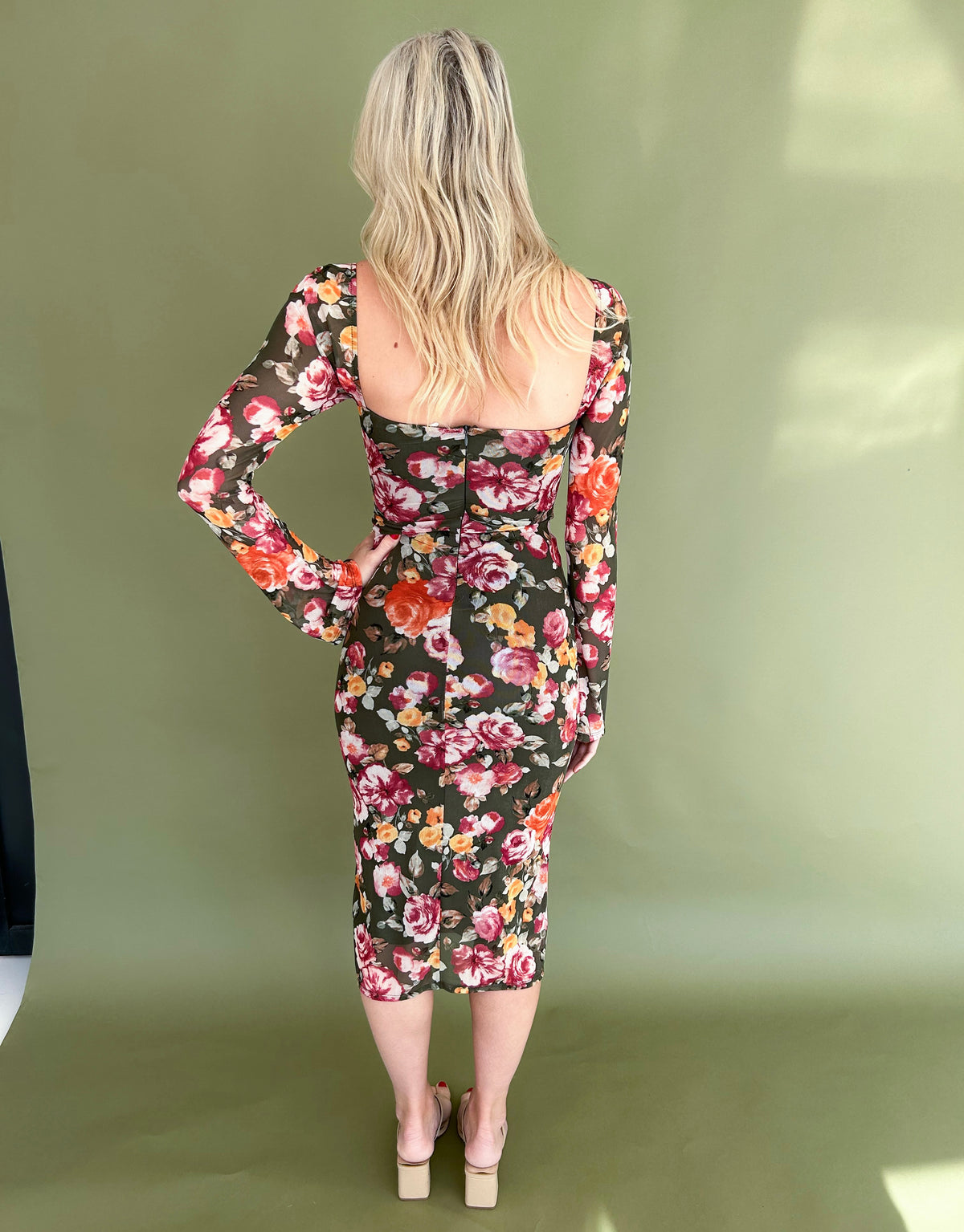 Karyssa Floral Mesh Midi Dress