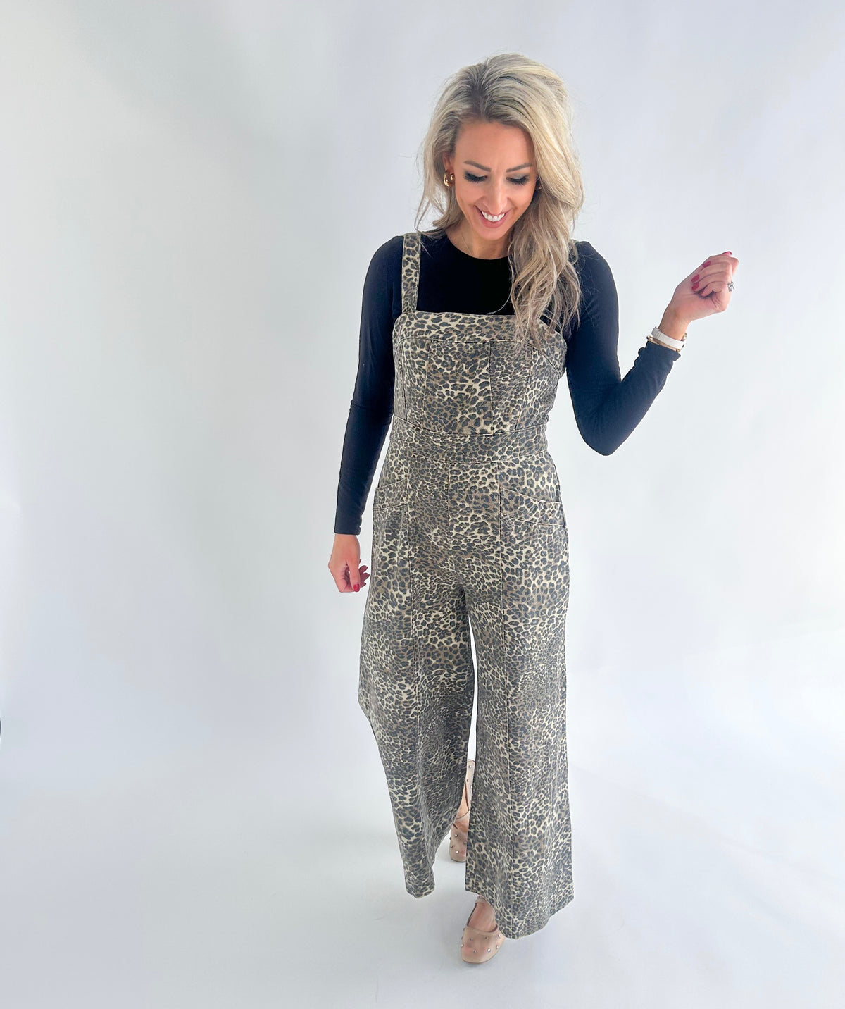 Easy to Love Leopard Twill Wide Leg Jumpsuit