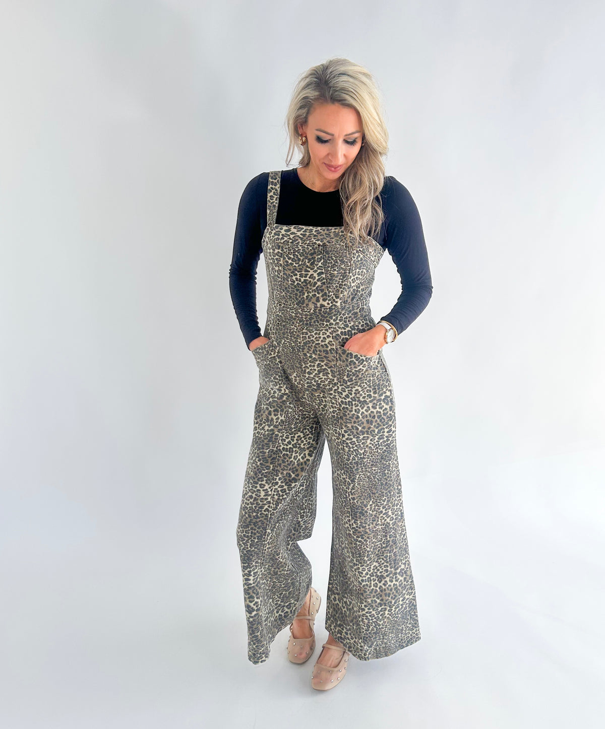 Easy to Love Leopard Twill Wide Leg Jumpsuit