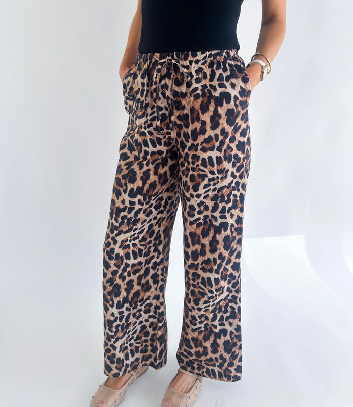 On The Prowl Leopard Wide Leg Pants