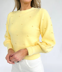 Evelyn Monochromatic Pearl Sweater