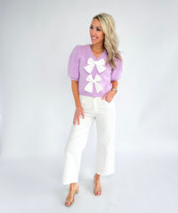 Emma Double Bow Short Sleeve Sweater