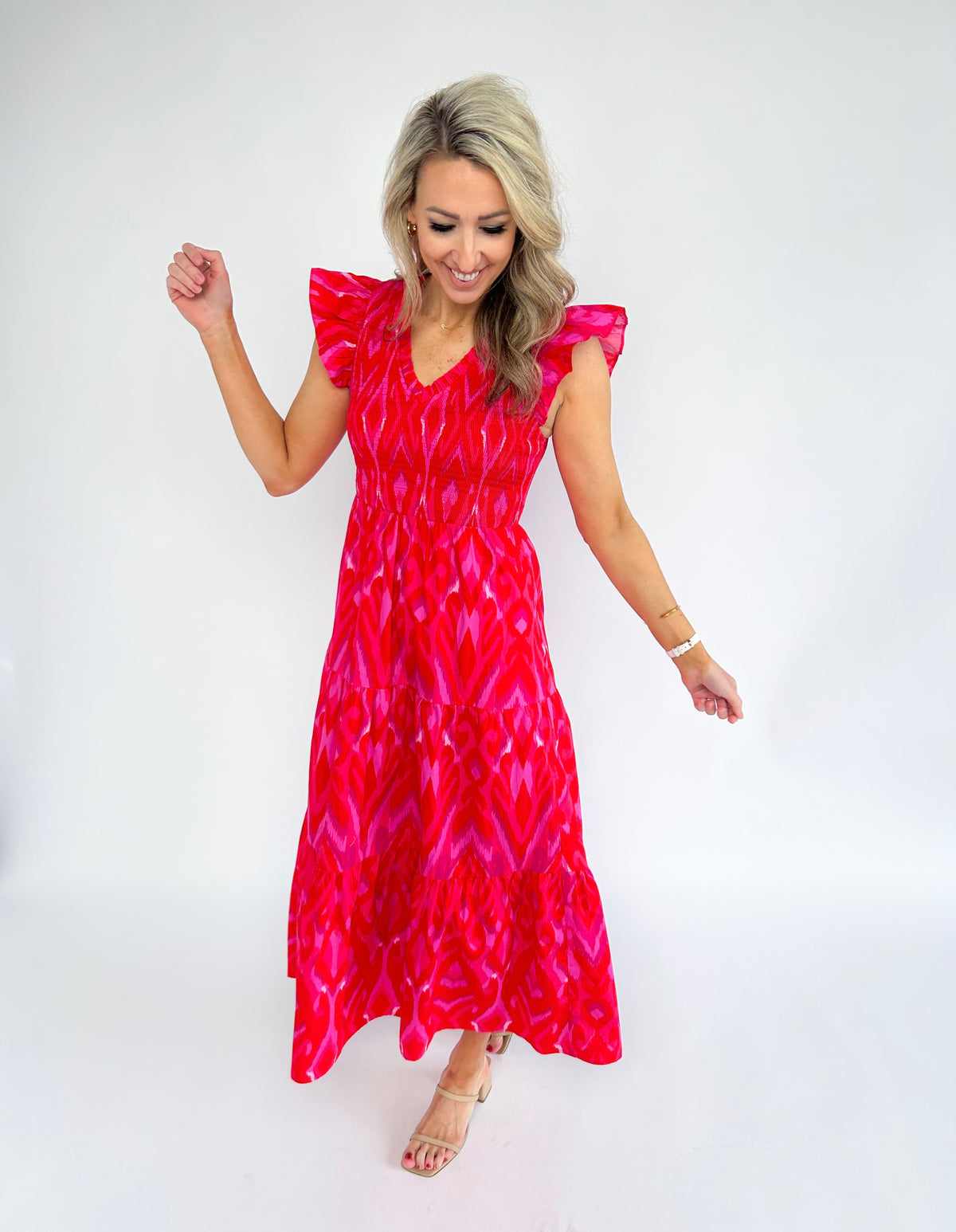 Blevin Smocked Bodice Midi Dress