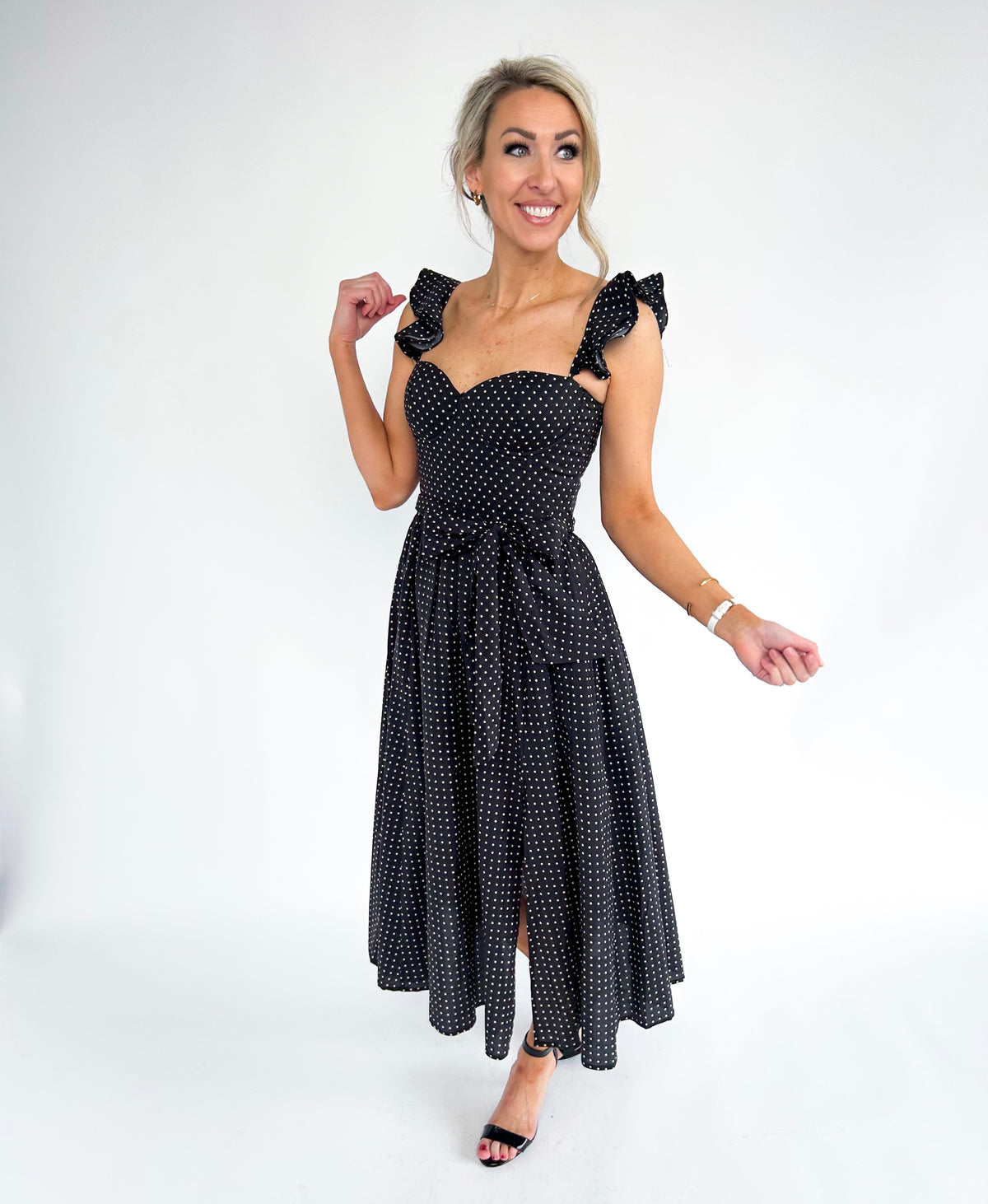 Look Again Polka Dot Midi Dress