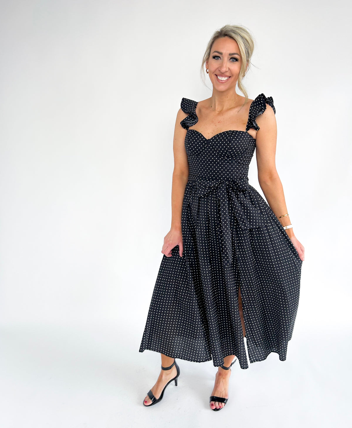 Look Again Polka Dot Midi Dress