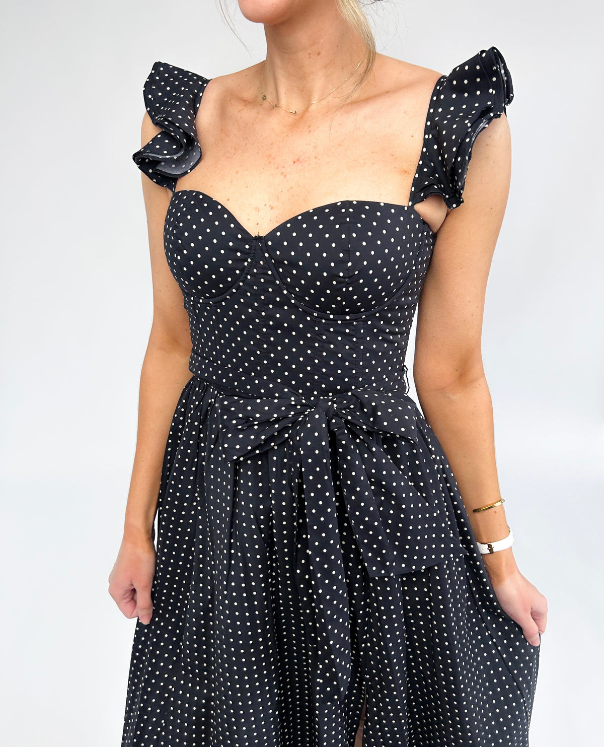 Look Again Polka Dot Midi Dress