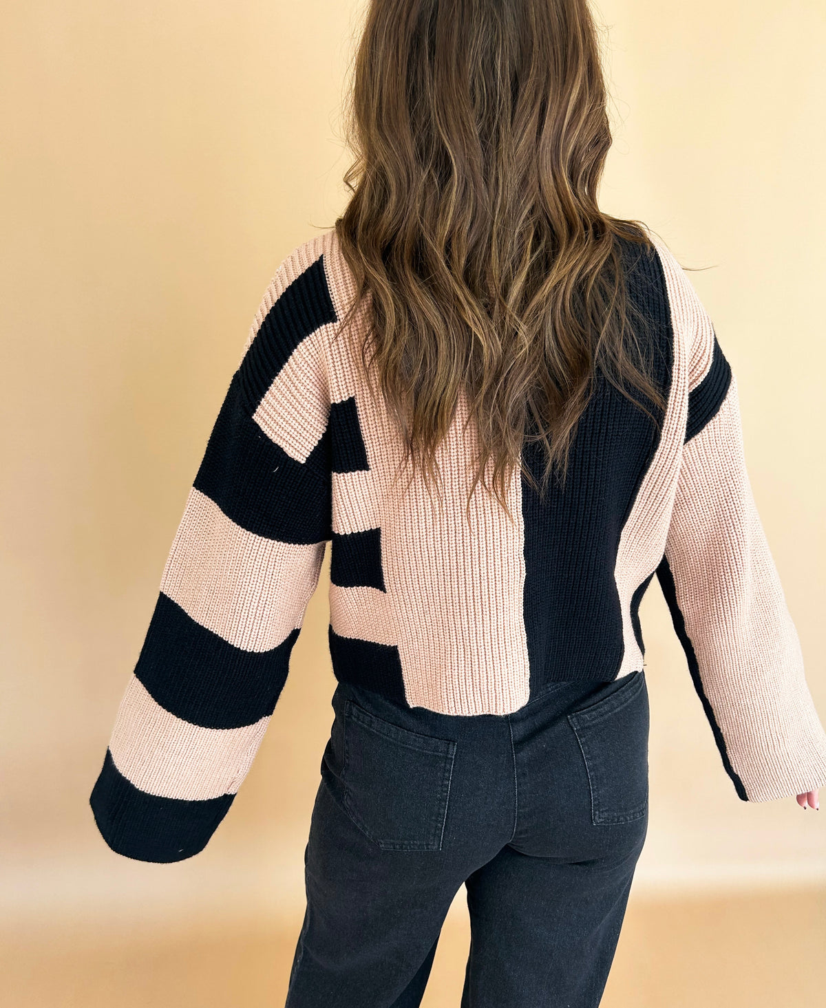 Tori Color Block Cropped Sweater