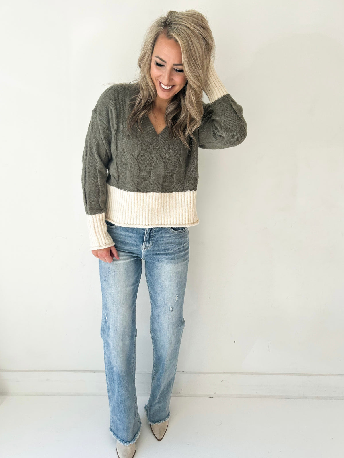 Dalton Ribbed Hem Sweater