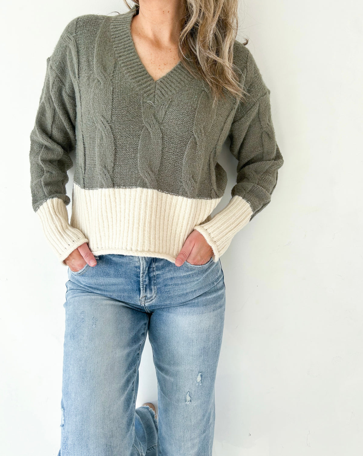 Dalton Ribbed Hem Sweater