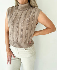 Willow Turtle Neck Textured Sleeveless Sweater