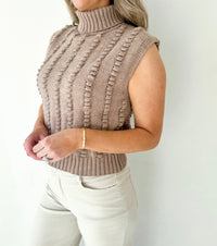 Willow Turtle Neck Textured Sleeveless Sweater