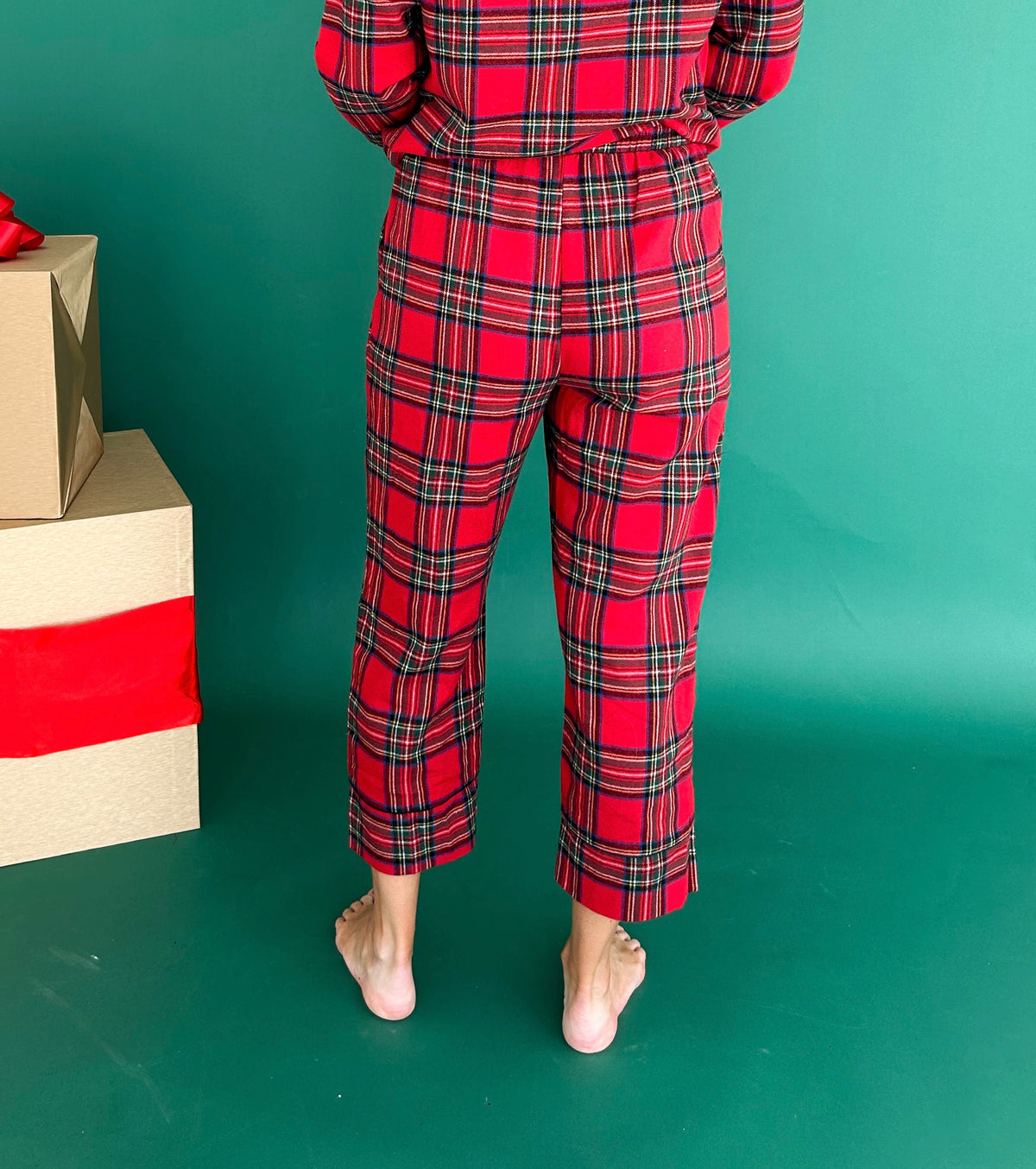 Deck The Halls Plaid Pajama Top/Pants Set