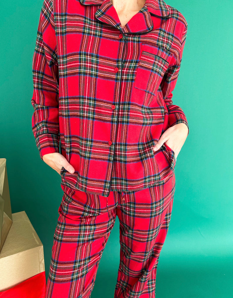 Deck The Halls Plaid Pajama Top/Pants Set