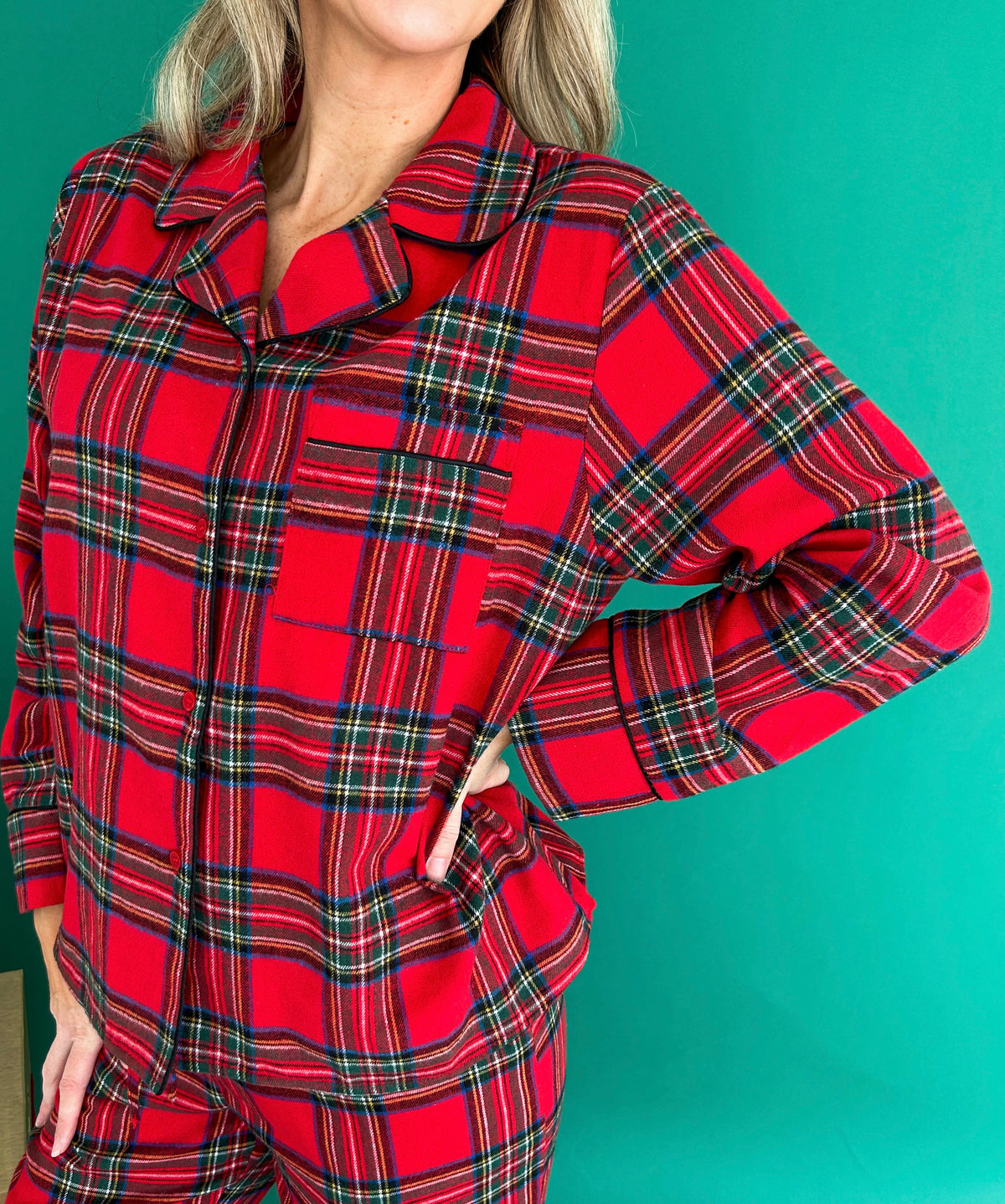 Deck The Halls Plaid Pajama Top/Pants Set