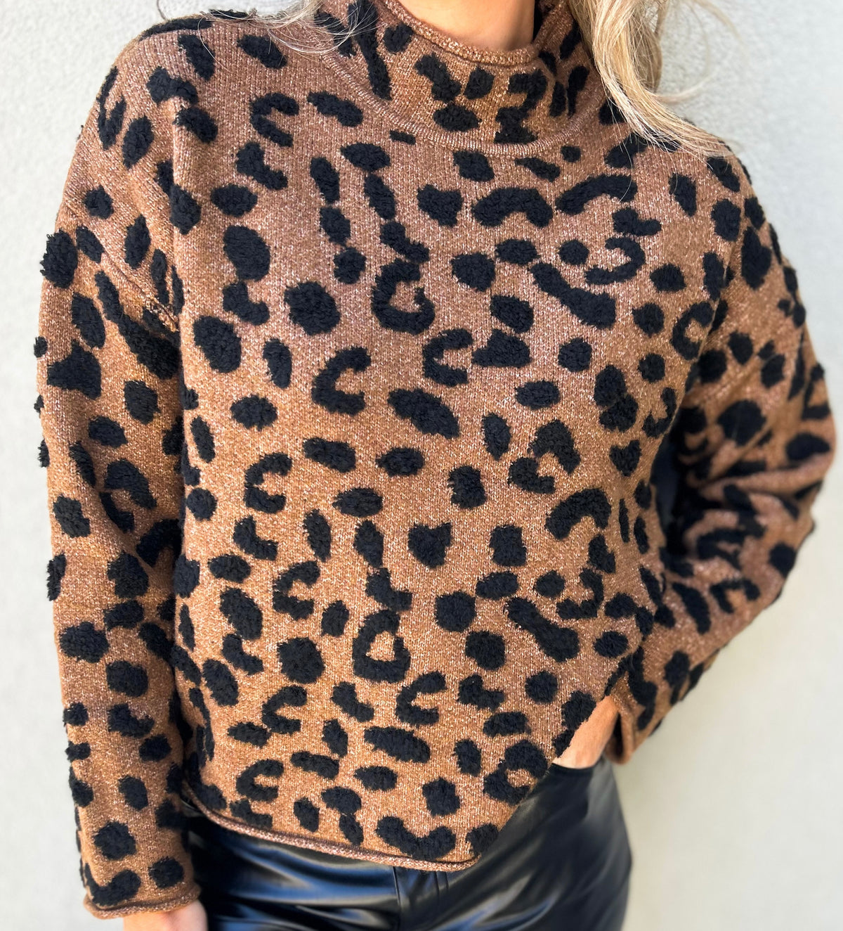 Nicki Textured Leopard Sweater