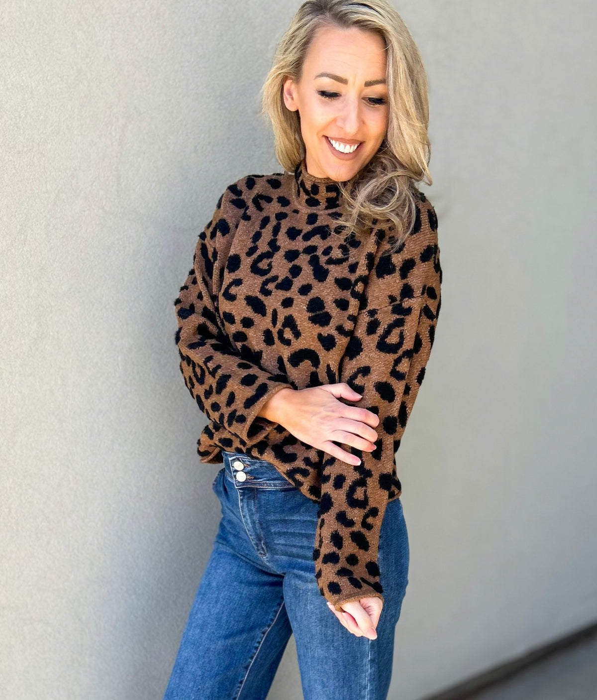 Nicki Textured Leopard Sweater