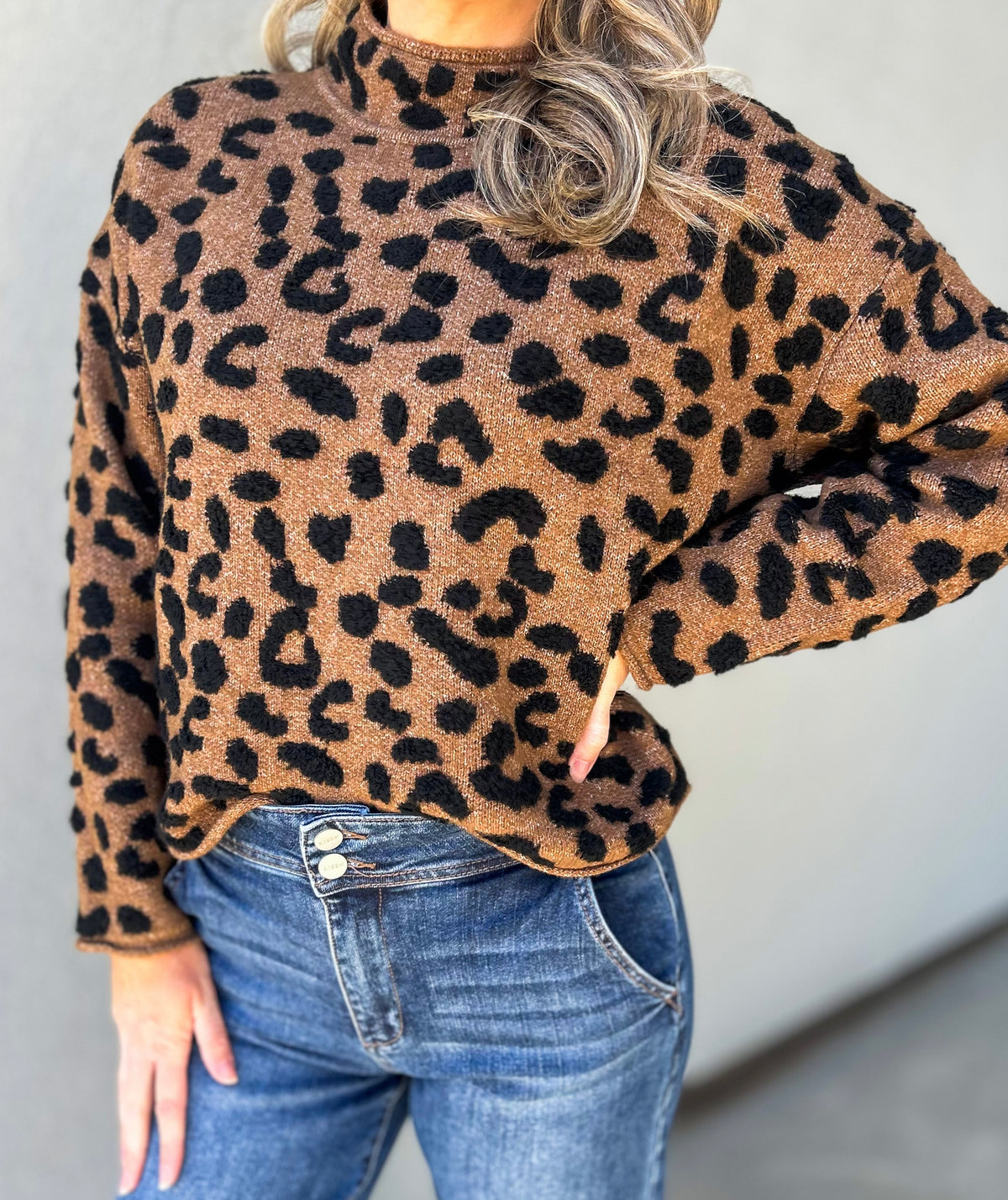 Nicki Textured Leopard Sweater