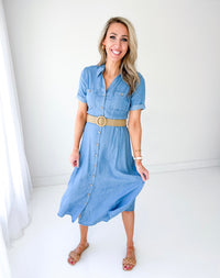 Bonnie Belted Tencel Midi Dress