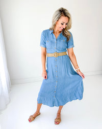 Bonnie Belted Tencel Midi Dress