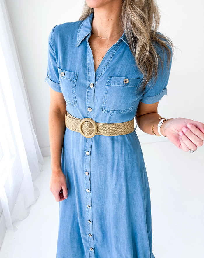 Bonnie Belted Tencel Midi Dress