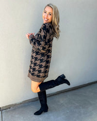 Rachelle Very Oversized Houndstooth Sweater Dress