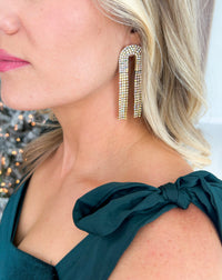 Rhinestone Chain Drop Earrings