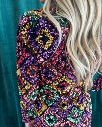 Nightfall Stretchy Sequin Mini Dress