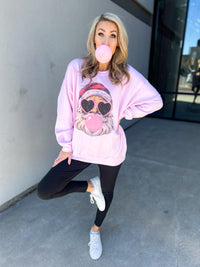 Bubble Gum Jolly Santa Sweatshirt