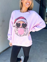 Bubble Gum Jolly Santa Sweatshirt