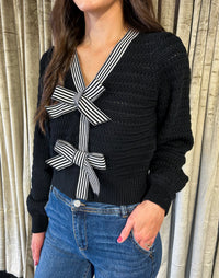 Harper Bow Sweater Cardigan