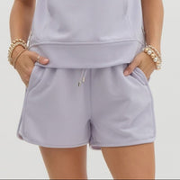 Karsyn Elastic Waist Shorts (Lavender)