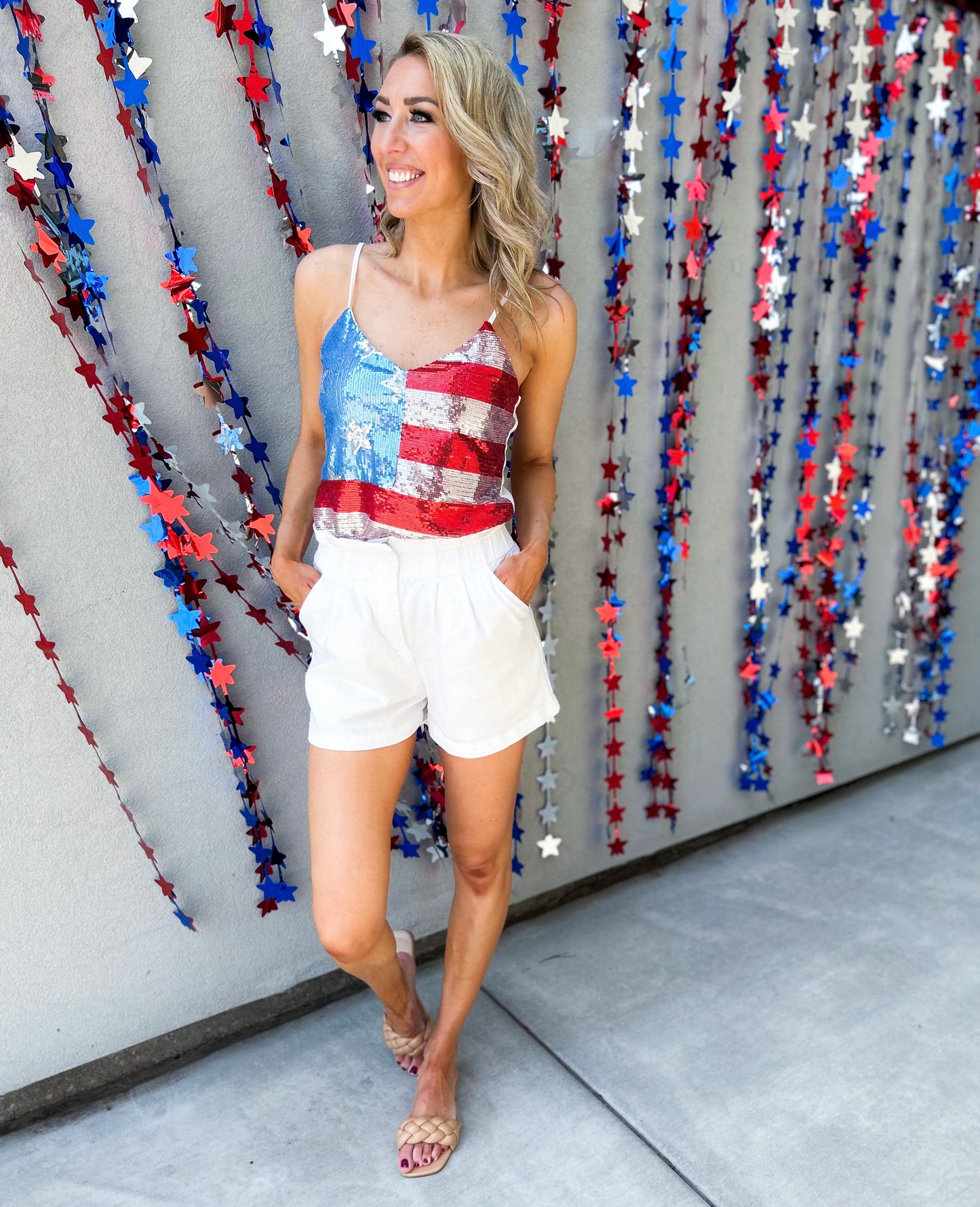 Red White and Boujee Sequin Tank