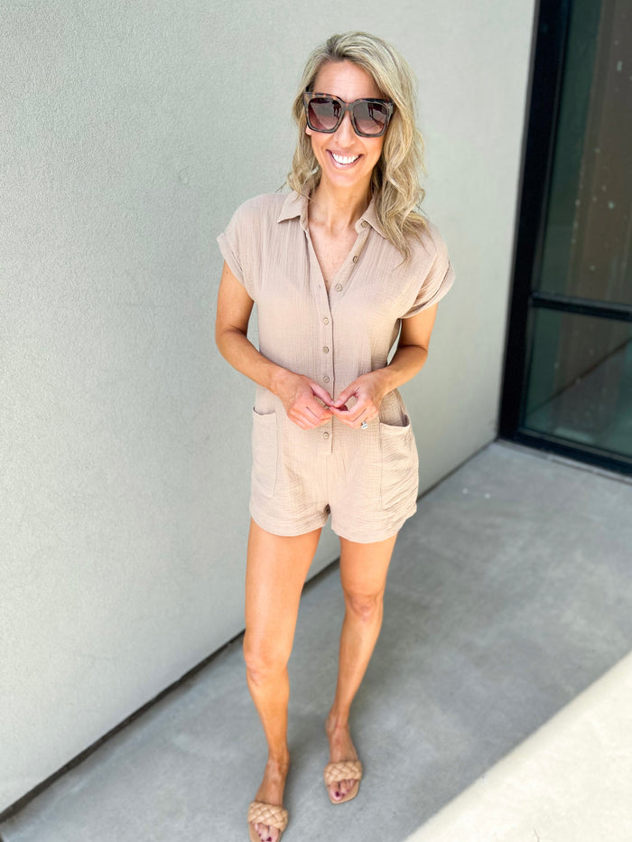 Sheila Gauze Button Down Romper