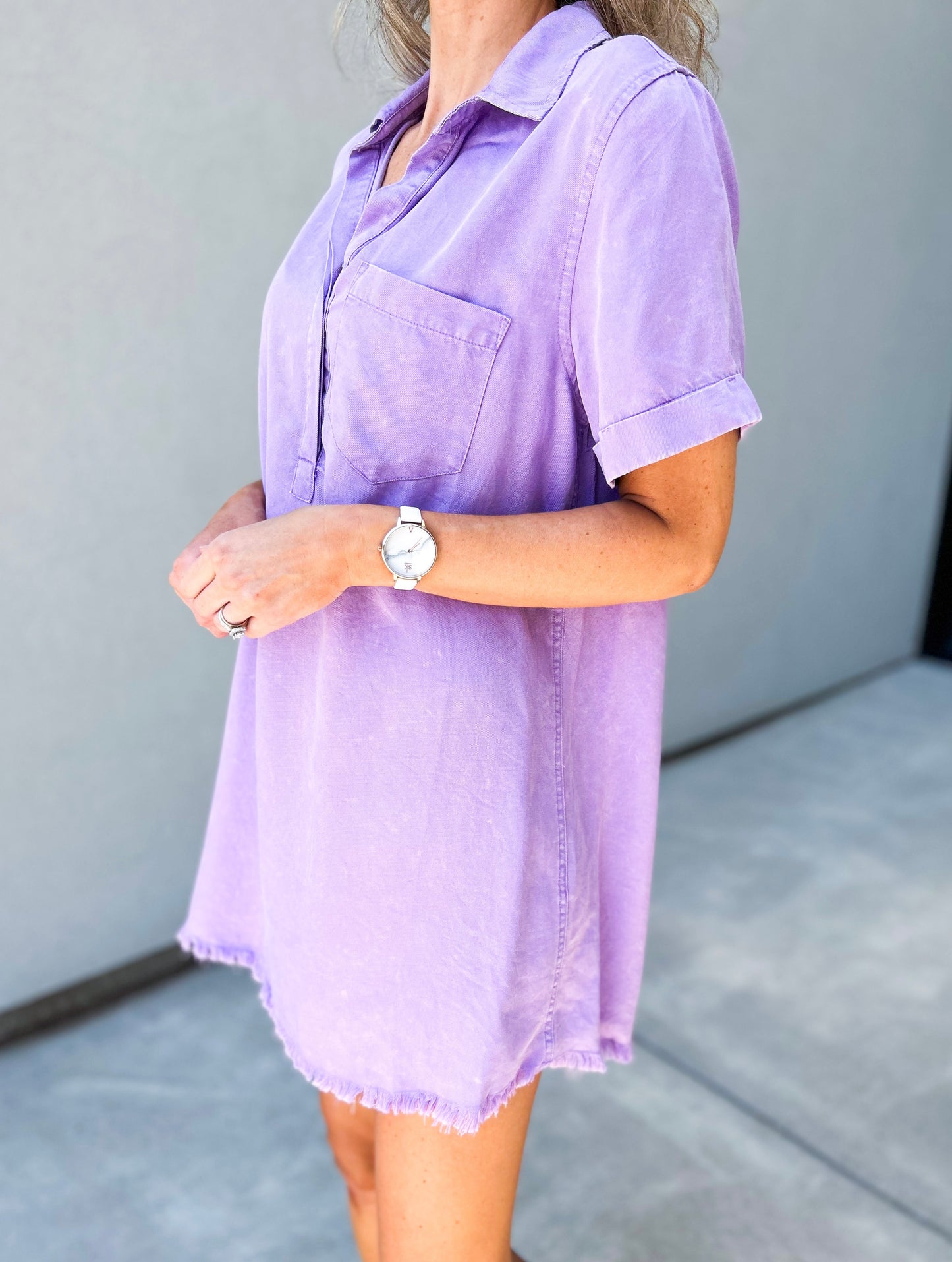 Deja Denim T-Shirt Dress (Purple)