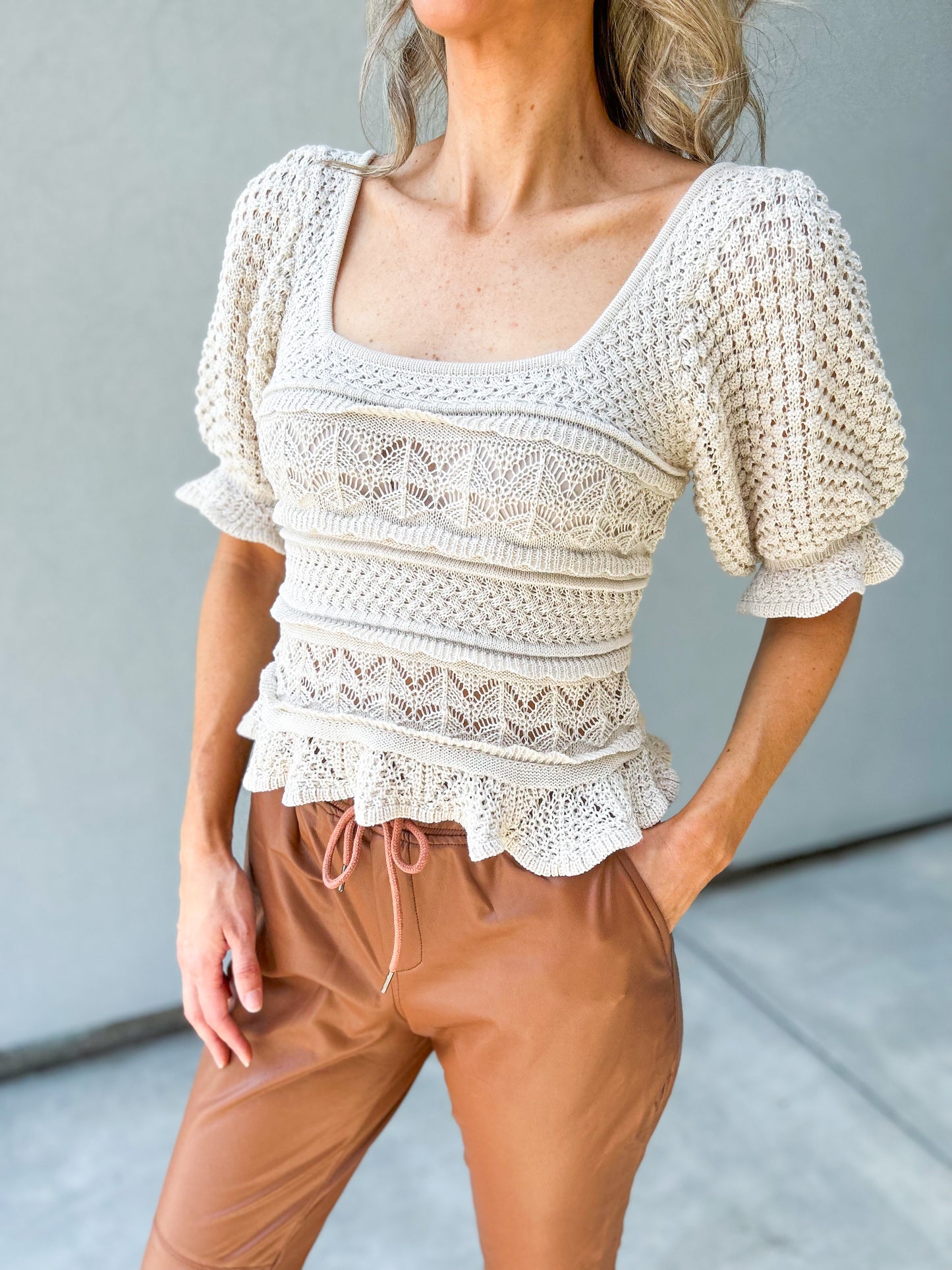 Daphne Short Sleeve Knit Sweater