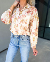 Tena Floral Button Up Top