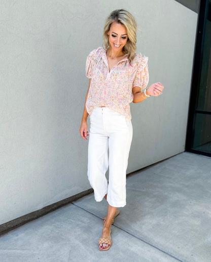 Shelby Ruffle Floral Top