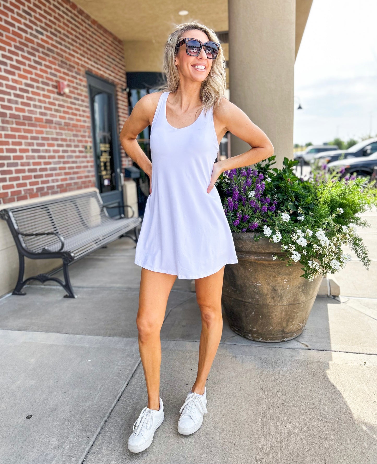 Sadei Tennis Skort Dress (White)