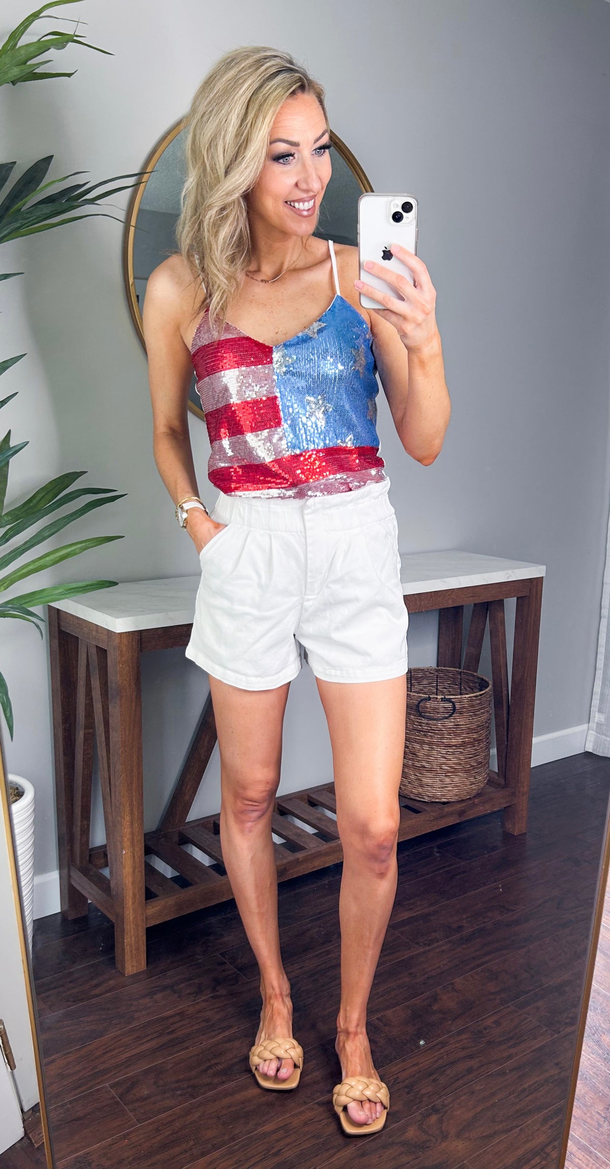 Red White and Boujee Sequin Tank