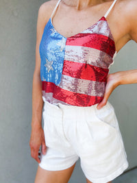 Red White and Boujee Sequin Tank