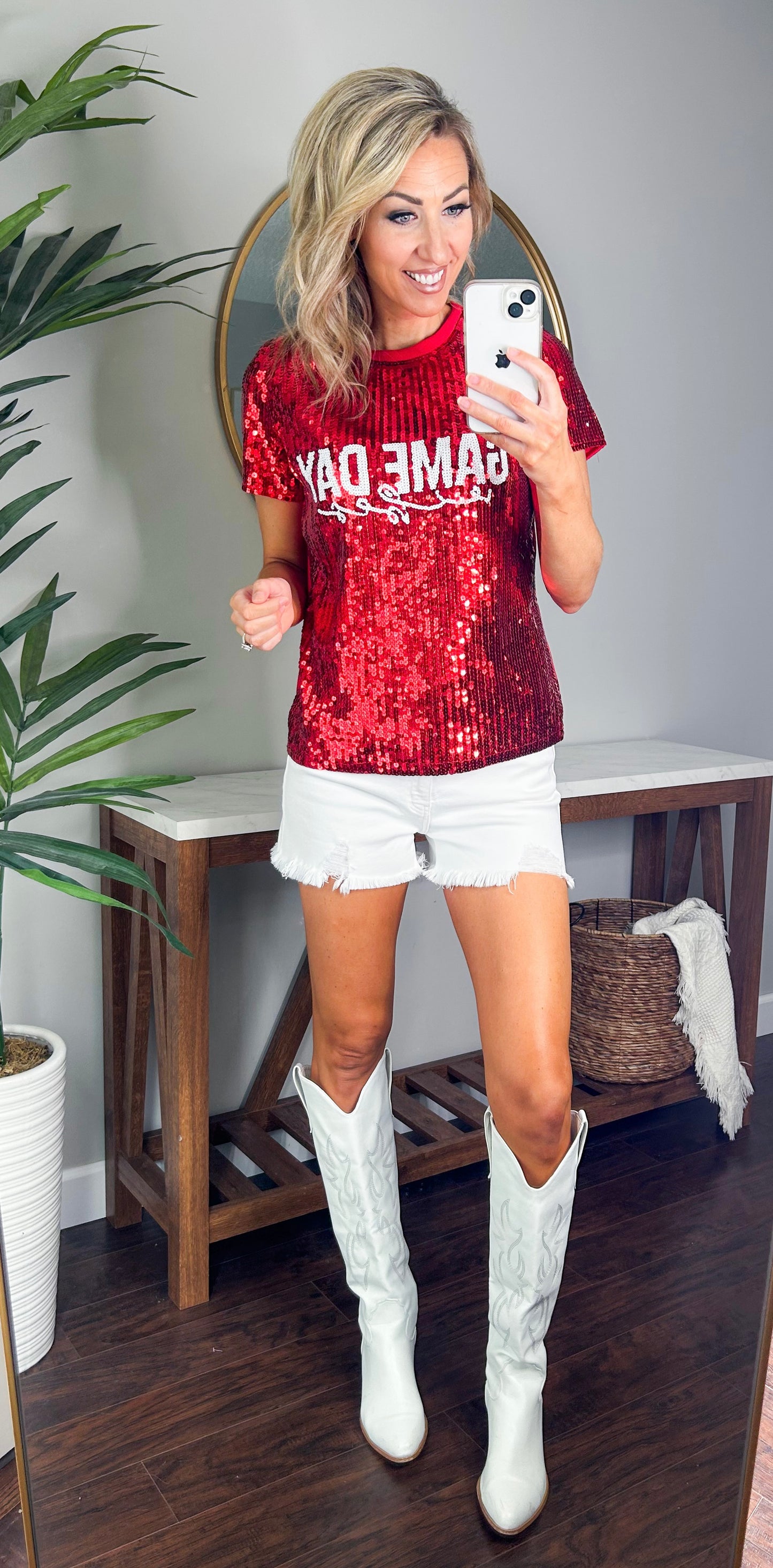 Game Day Vibes Sequin Top