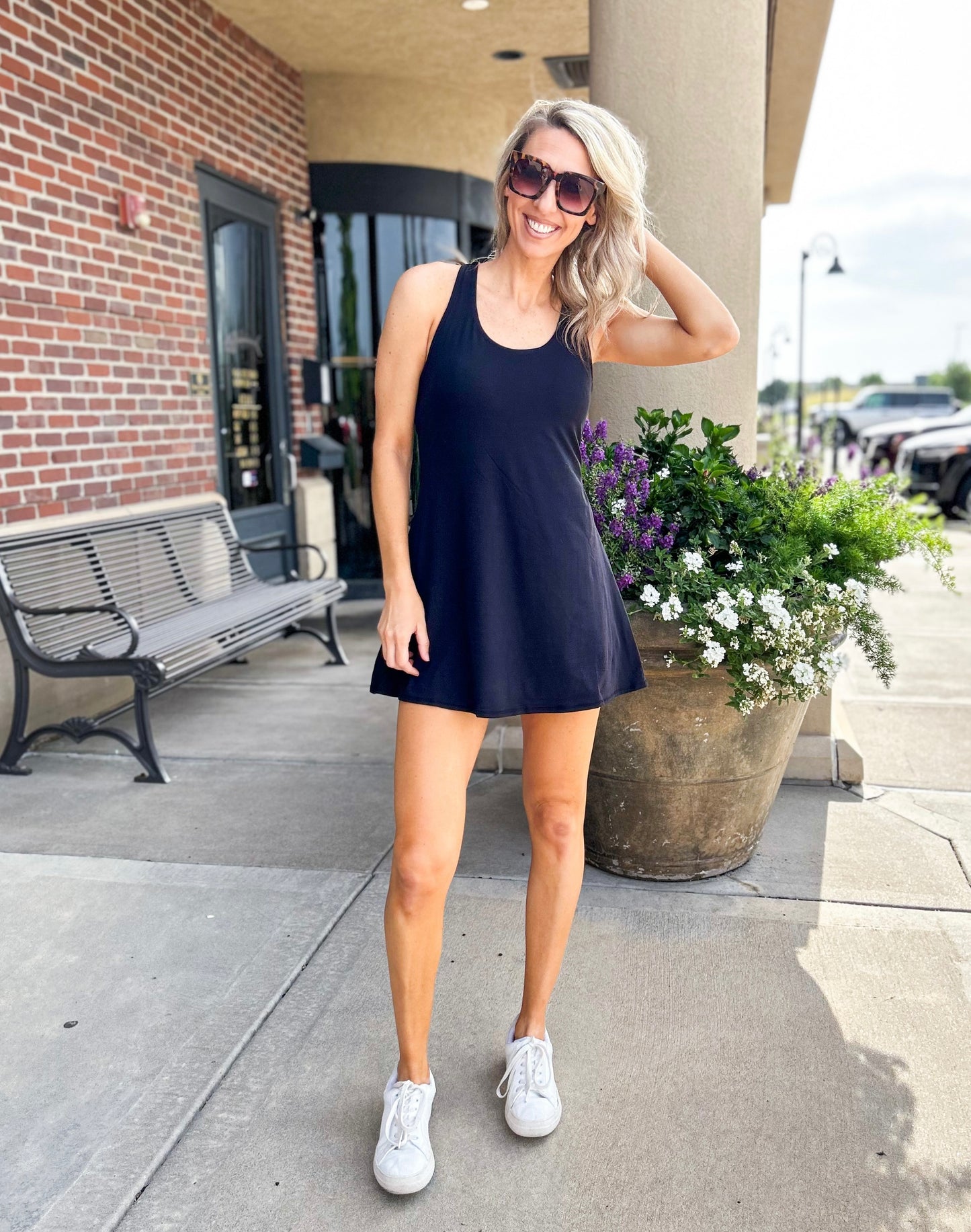 Sadei Tennis Skort Dress (Black)